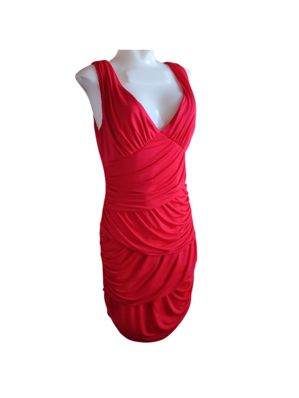 Ever Pretty Womens Dress 10 Red Ruched Sleeveless Dress Size US 10 NEW NWT